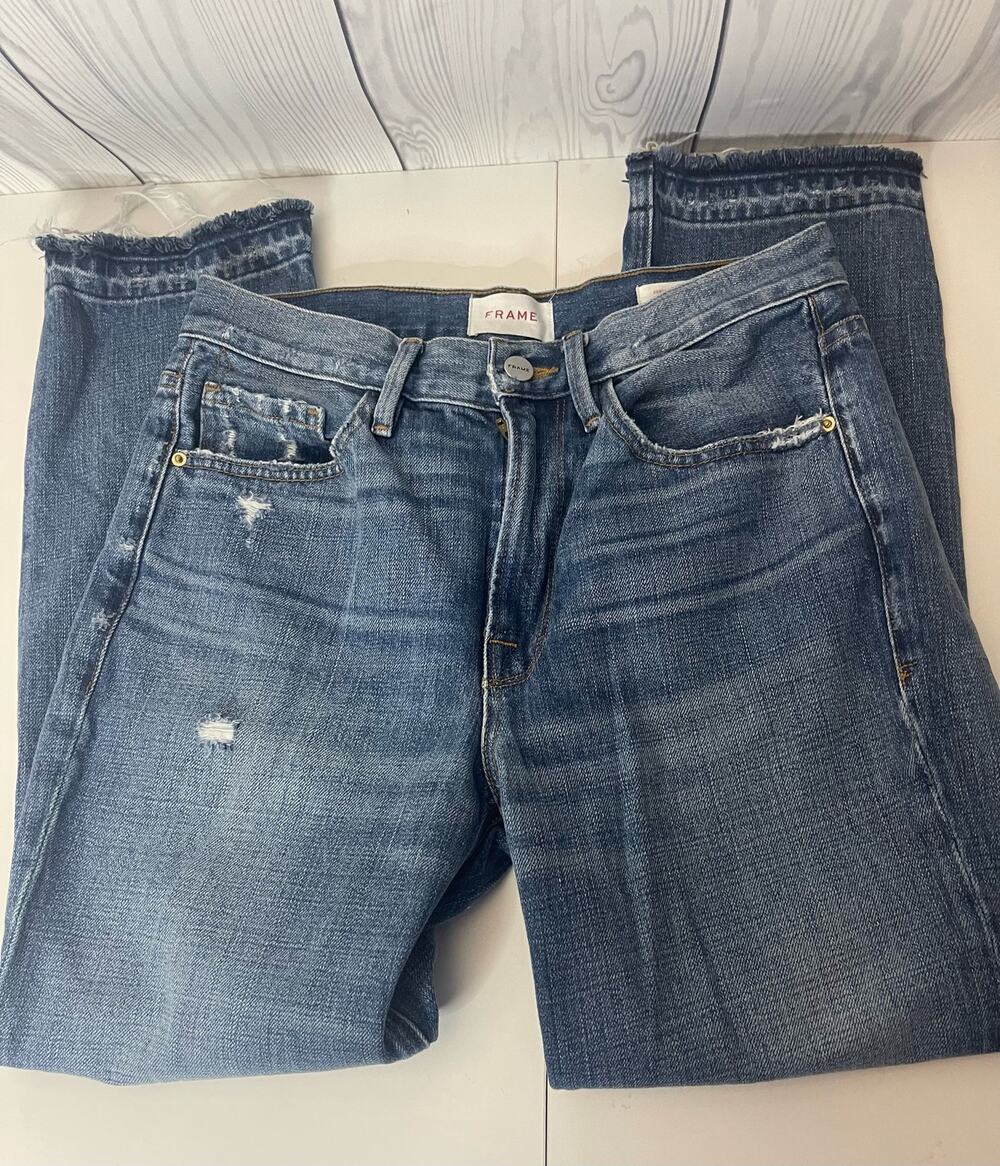 Frame Denim Heritage Le Piper Rips Crop Straight Jean 26